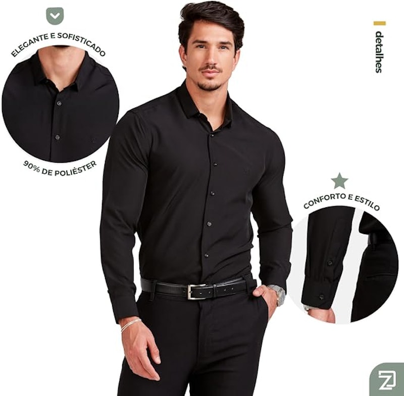 Camisa Social Manga Longa Masculina Daze Modas 5