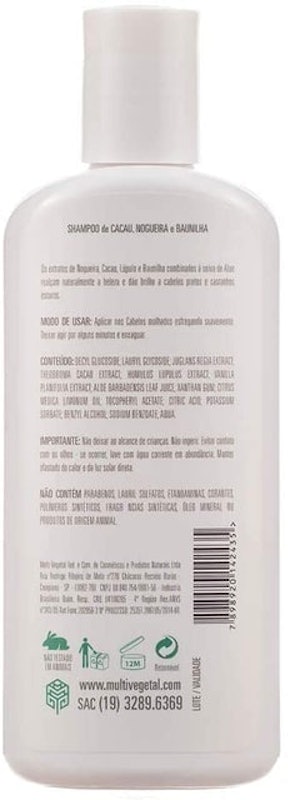 Shampoo Nogueira Cacau Cabelos Escuros 2