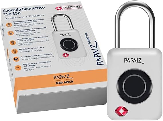 Cadeado Biométrico TSA 35B Branco 1
