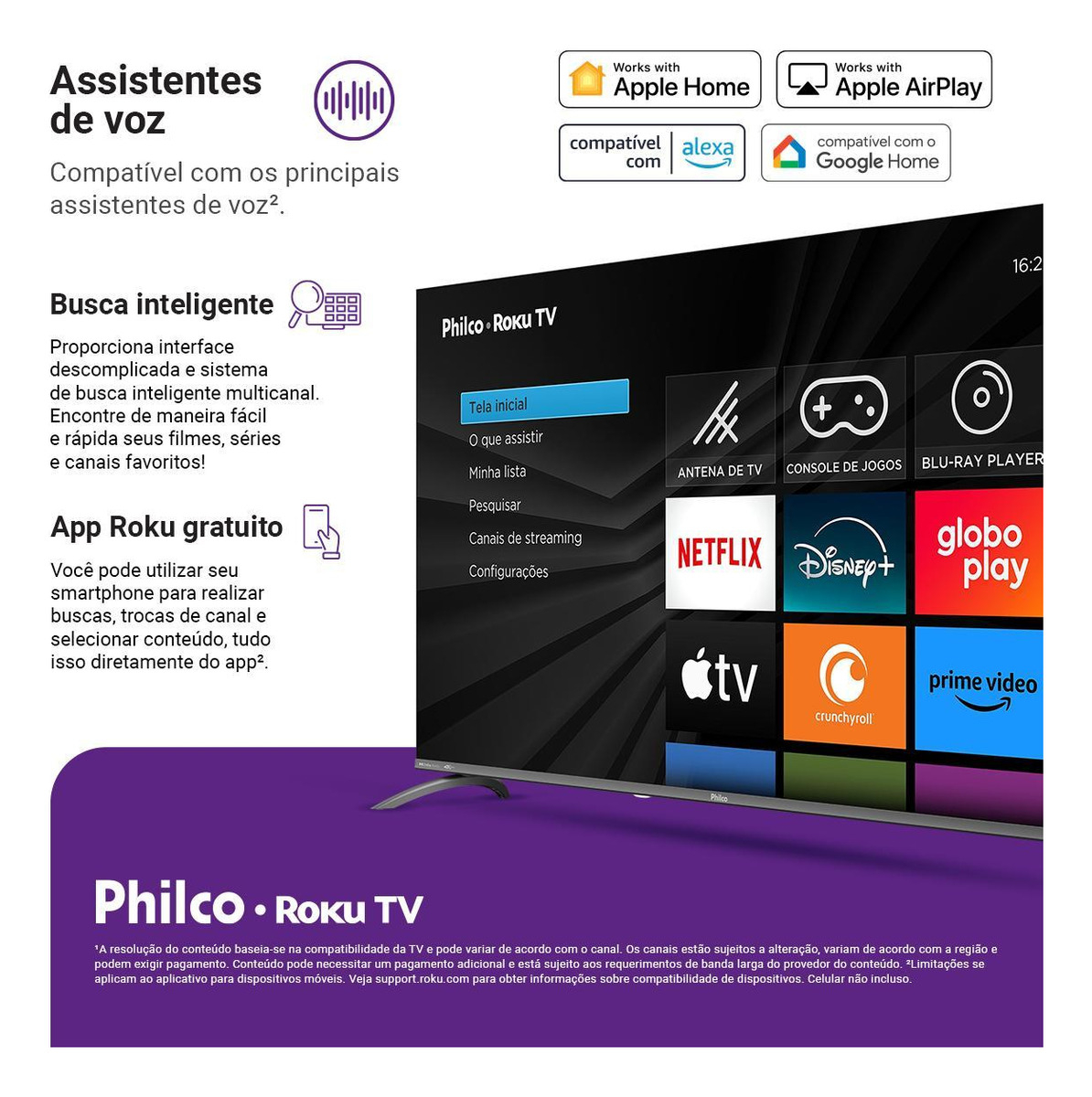 Smart TV 60" Philco QLED Roku Dolby Audio P60CRA 2