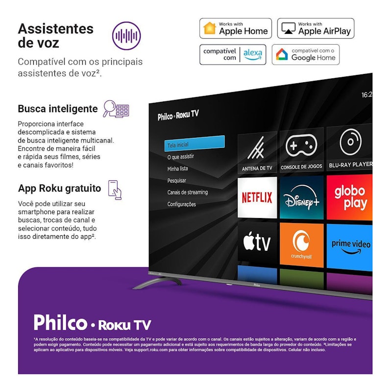Smart TV 60" Philco QLED Roku Dolby Audio P60CRA 2