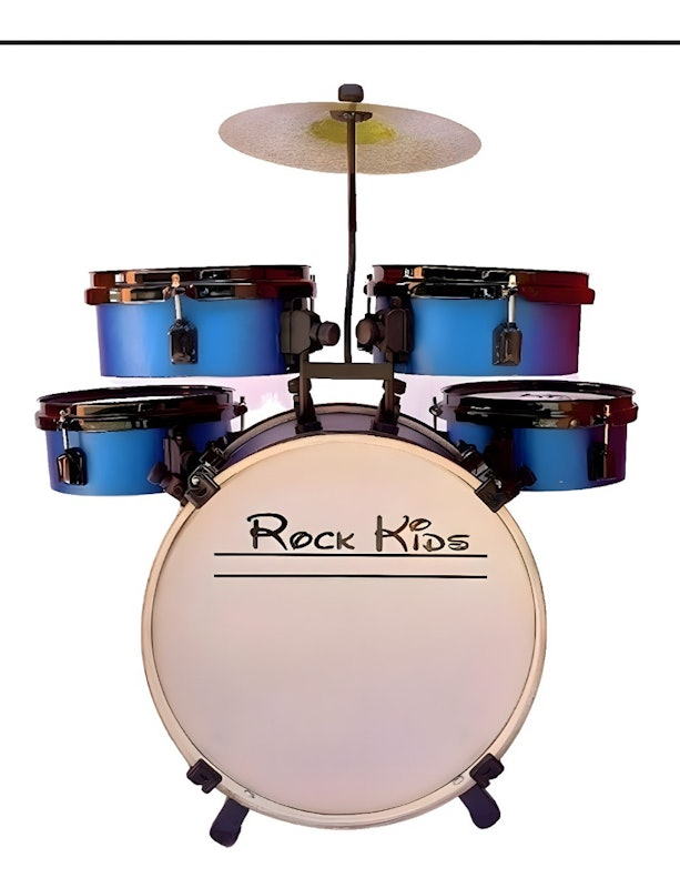Bateria Infantil com Chimbal Profissional 2 Toms 3