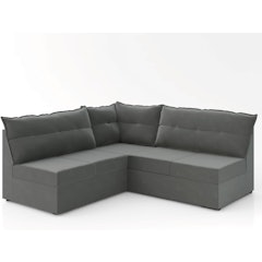 Sofá de Canto 5 Lugares Renaut Suede Cinza