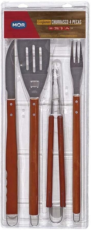 Conjunto para Churrasco 4 Peças Cabos Compridos 3