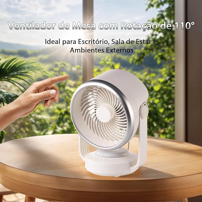 Ventilador de Mesa Portátil Recarregável Vivaztech 3