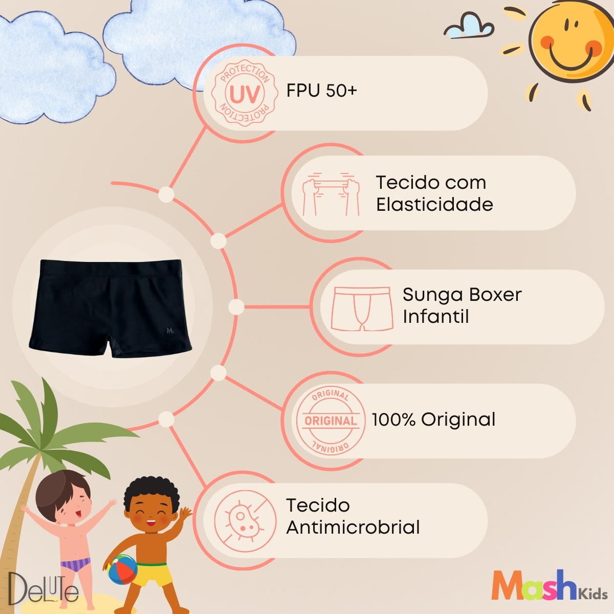 Sunga Boxer Lisa Infantil 4