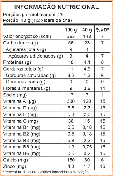Granola Integral com Frutas Tradicional 3