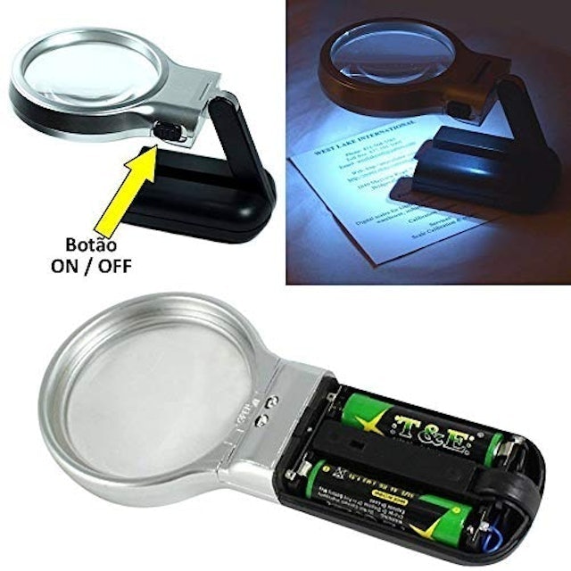 Lupa de Mão com Luz Dobrável 3x1 CBRN01492 3