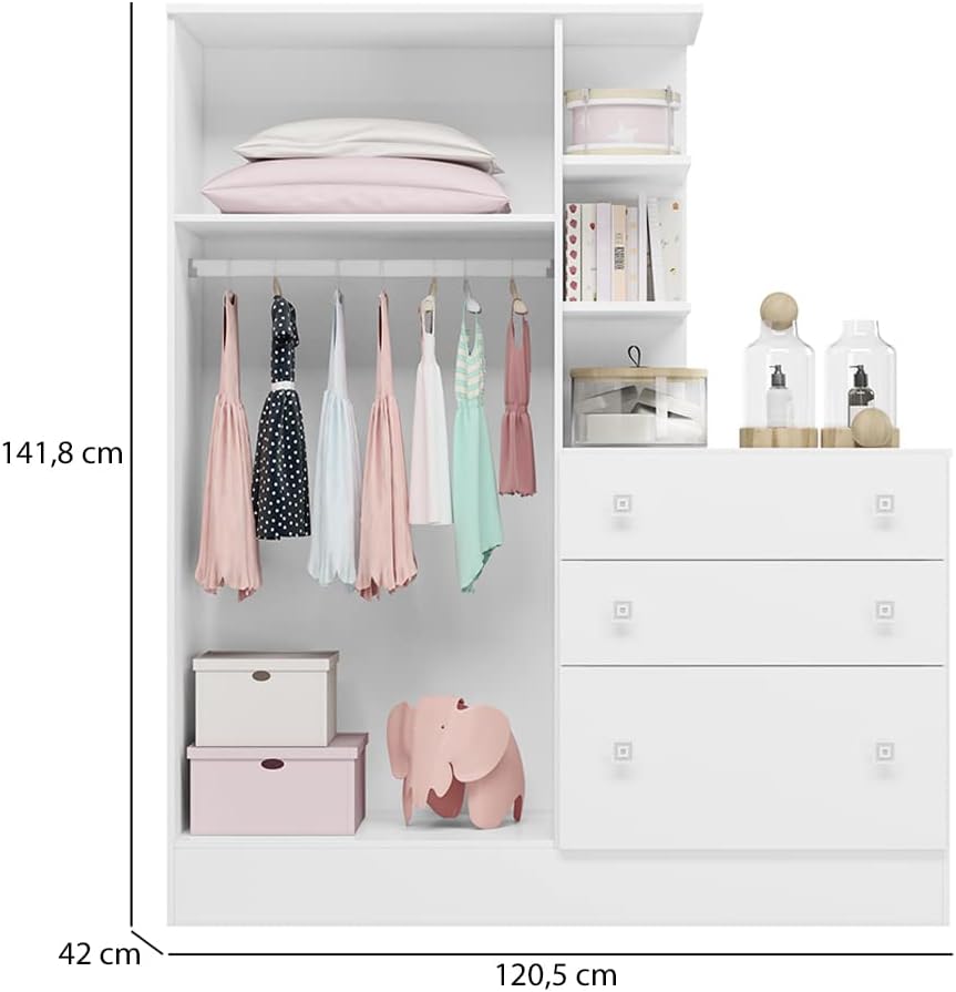 Guarda-Roupa com Cômoda Doce Sonho 2