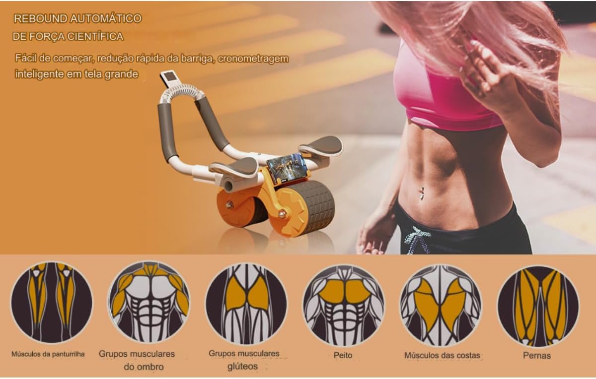 Aparelho de Ginástica Rolo Roda Abdominal com Suporte de Cotovelo 5