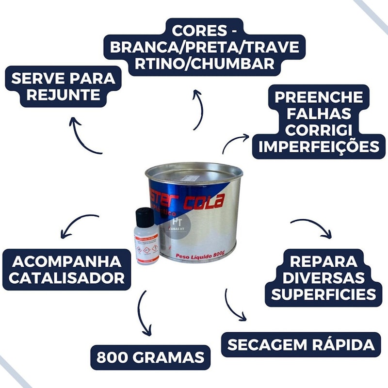Massa Plástica para Mármore, Granito e Porcelanato 800 g 2