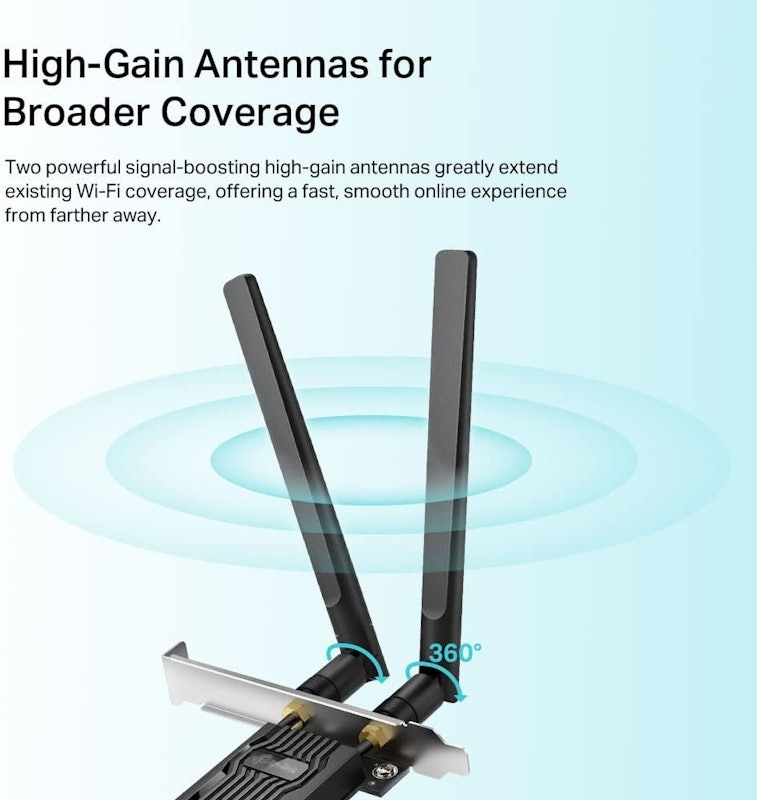 Adaptador WiFi 6 PCIe AX1800 Bluetooth 5.2 4