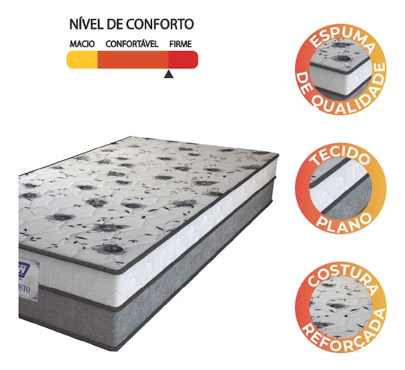 Colchão Solteiro Espuma D33 Fort 88 x 188 x 21 cm Gazin 3
