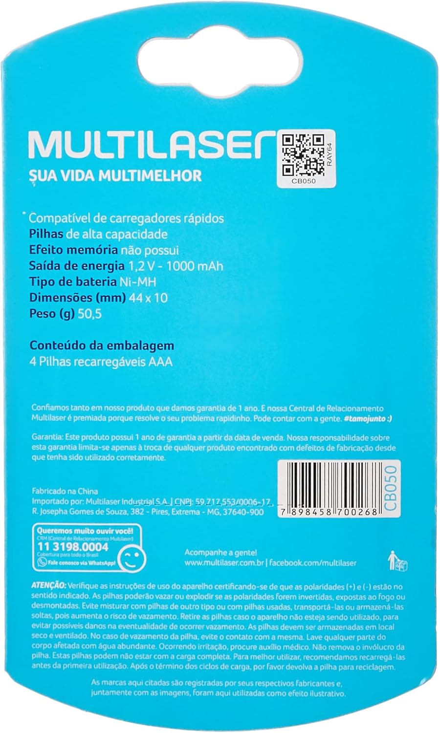 Pilhas Recarregáveis AAA 1000 mAh  3