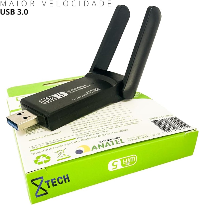 Adaptador Wi-Fi USB Dual Band AC1300 3