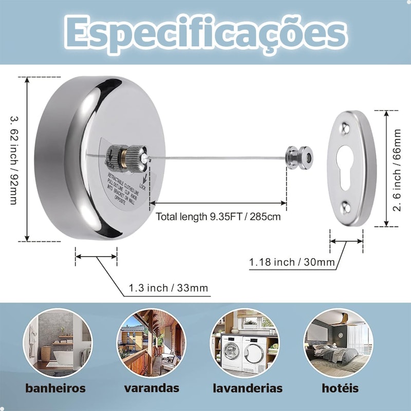 Varal de Parede Retrátil 2