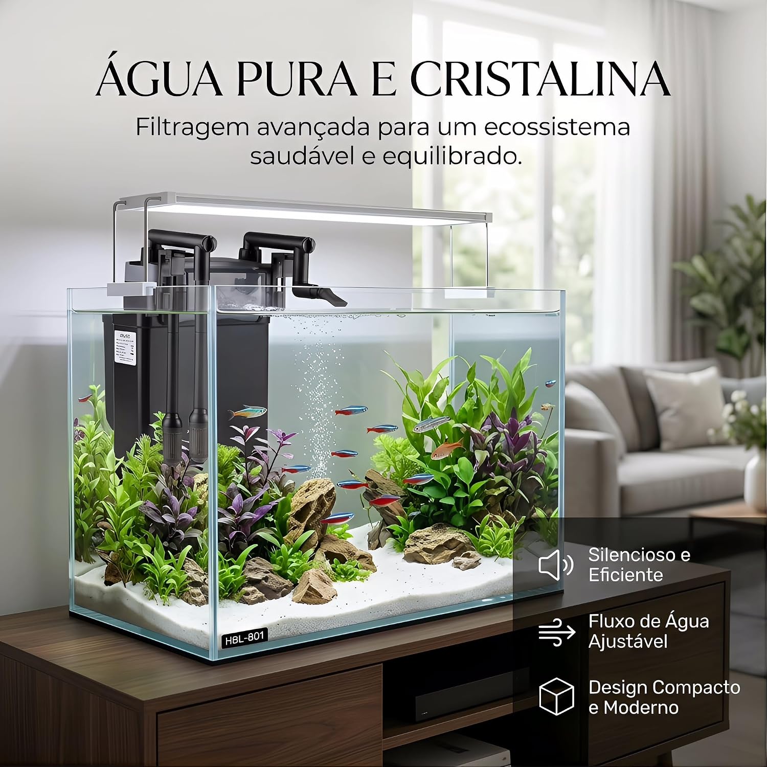 Filtro de Aquário Hang On Externo 500 L/h 4