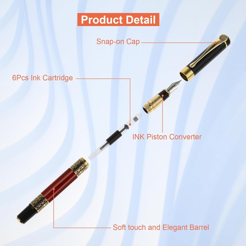 Conjunto Caneta-Tinteiro de Luxo com 4 Cartuchos de Tinta Cobee 4