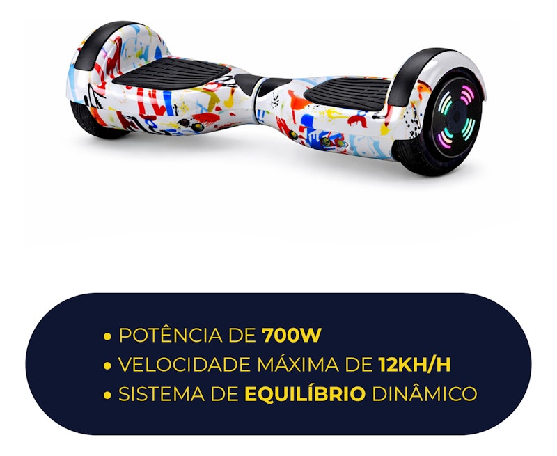 Hoverboard Skate Elétrico 6.5 LED Bluetooth Brinovar 4