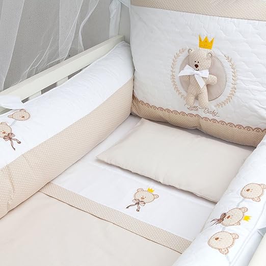 Kit de Berço Acolchoado com Cortinado 8 Peças 1