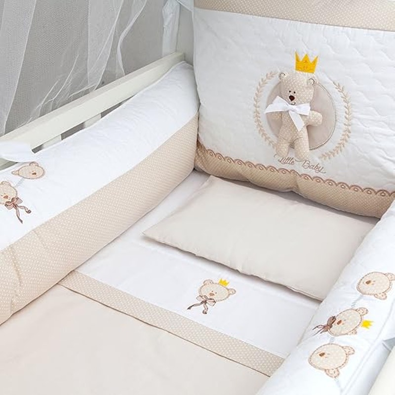 Kit de Berço Acolchoado com Cortinado 8 Peças 1