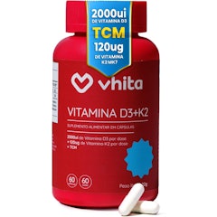Vitamina D3 + Vitamina K2 com 2000 UI por Cápsula Vhita
