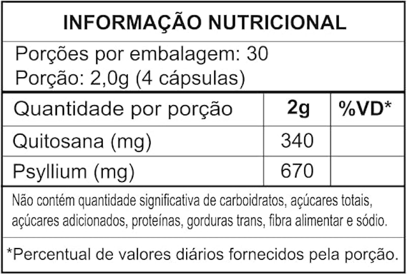Quitosana com Psyllium Prime Ervas 2