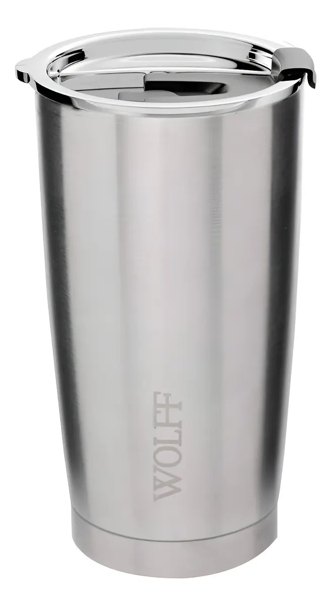 Copo Térmico de Aço Inox Parede Dupla com Tampa 1