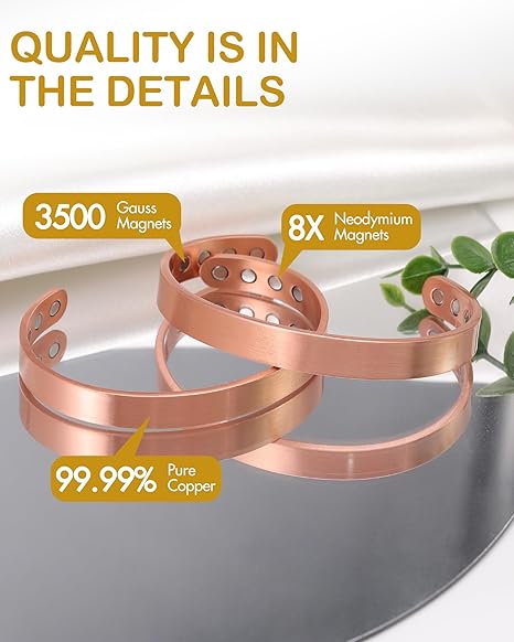 Conjunto com 2 Pulseiras Magnéticas de Cobre 3
