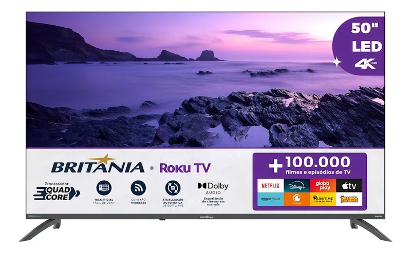 Smart TV 50” Britânia Roku TV LED Dolby Audio BTV50VA4REGB 2