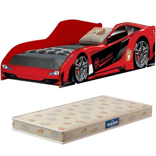 Cama Carro Vermelho Infantil com Colchão 1
