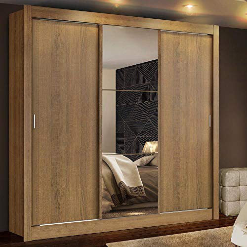 Guarda-Roupa Casal Mônaco 3 Portas de Correr com Espelho 3