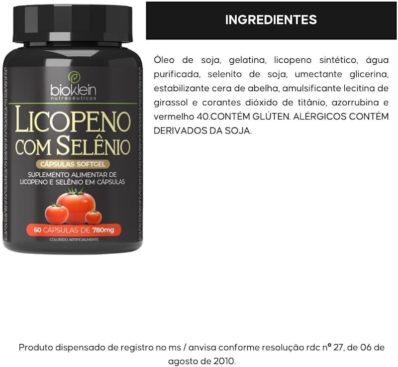 Licopeno com Selênio Bioklein 3