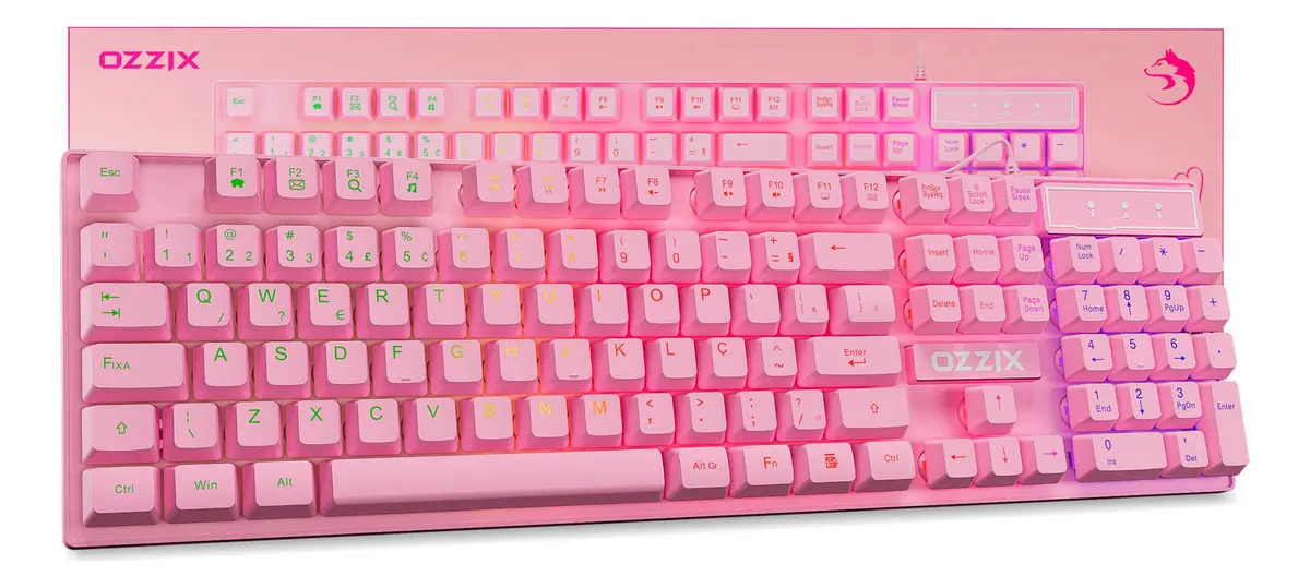 Teclado Gamer Rosa RGB Precision Semi Mecânico Ozzix 1
