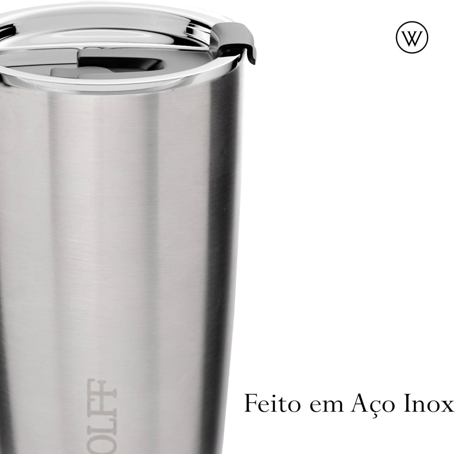 Copo Térmico de Aço Inox Parede Dupla com Tampa 3