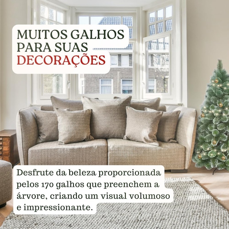 Árvore de Natal Verde com Neve Cheia Luxo Premium 150 cm 3