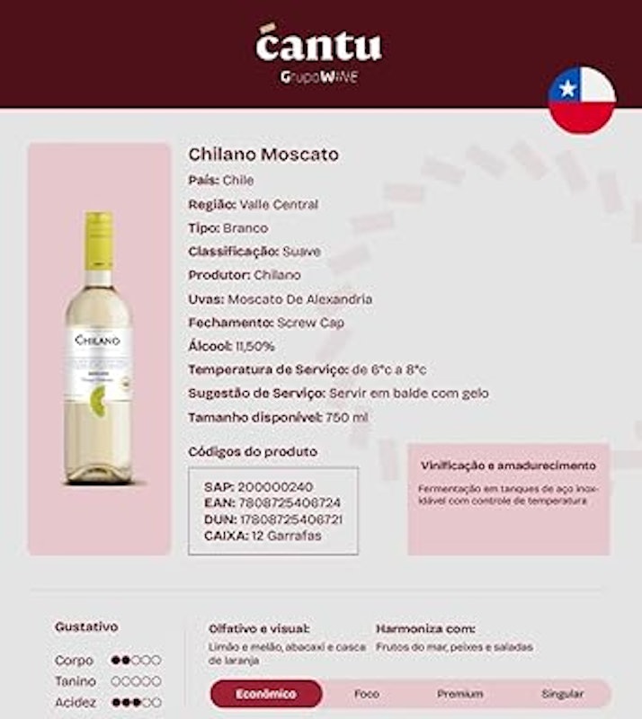 Vinho Chilano Entry Moscato 3