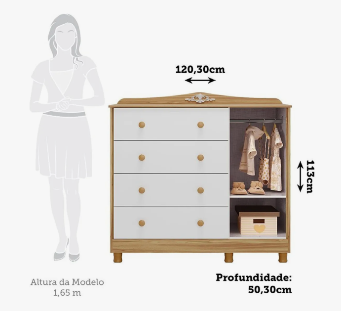 Cômoda de Bebê Maya Clássico 3