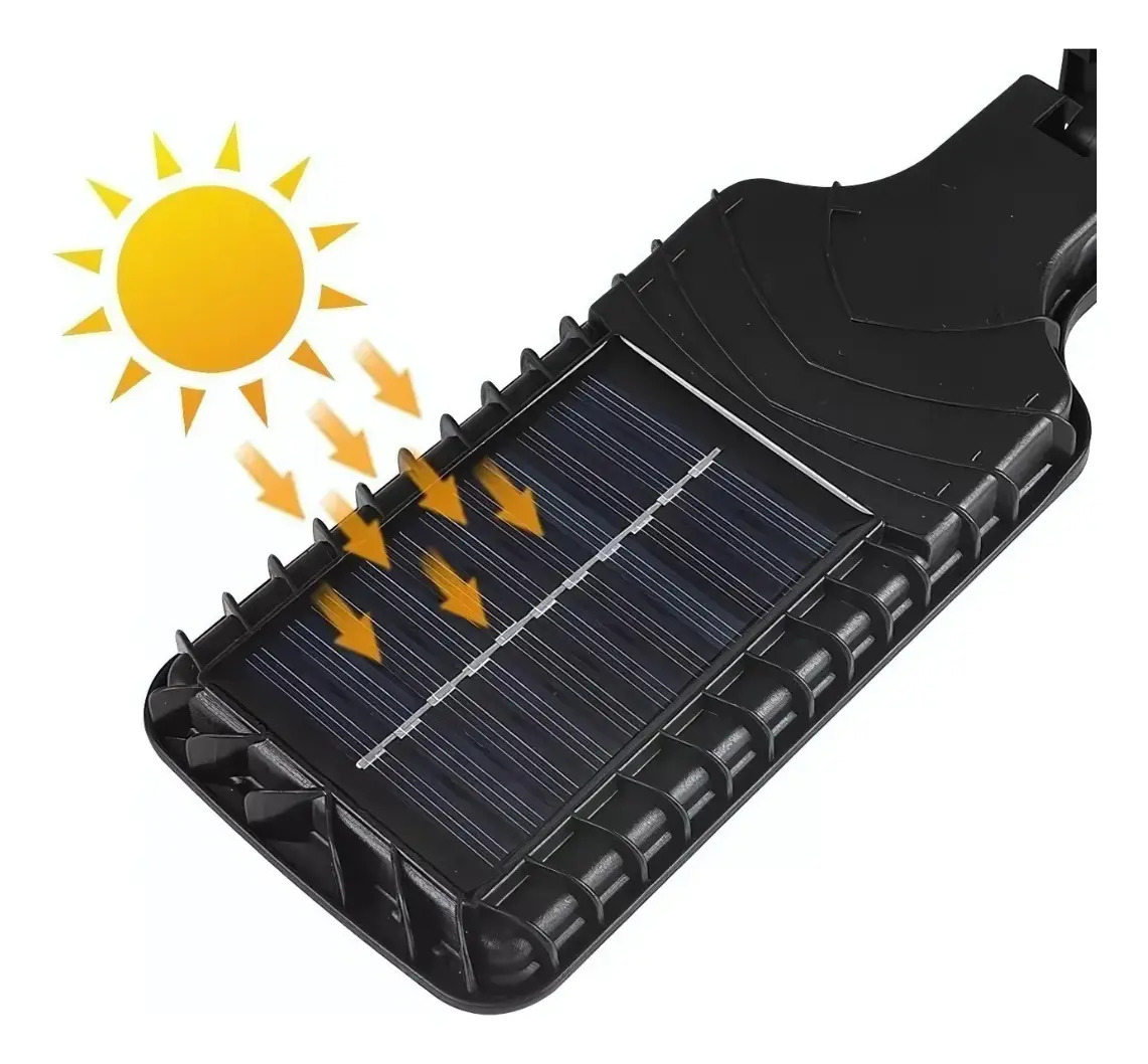 Mini Luminária Solar Poste Rua Parede Refletor 108 4