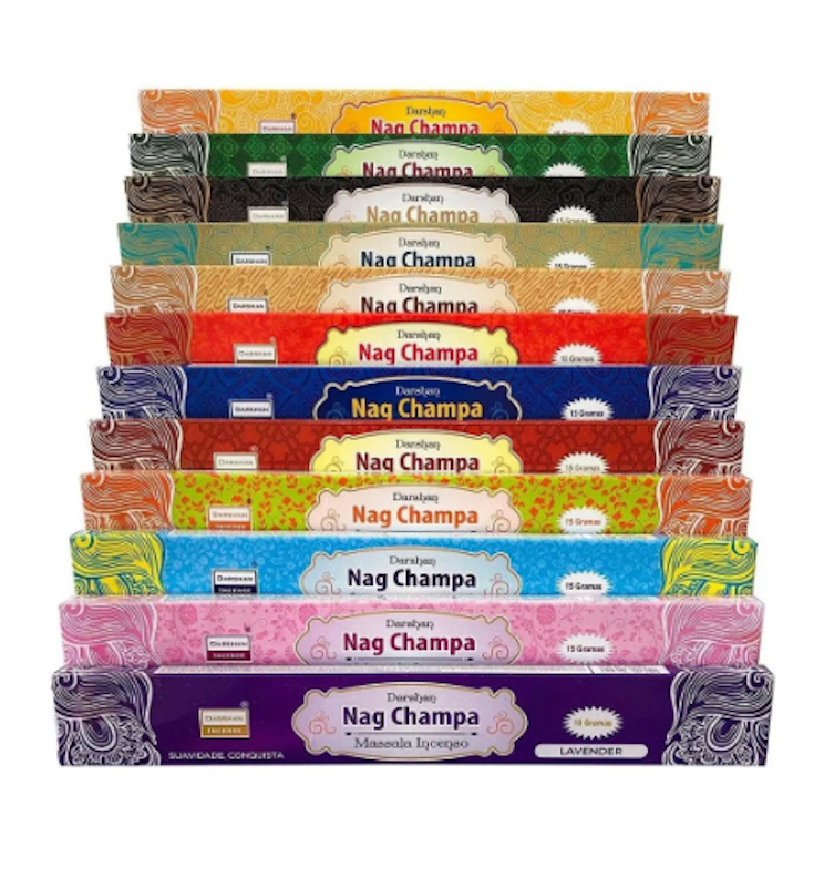 Incenso Nag Champa 12 Caixas Sortidas com 12 Varetas 1