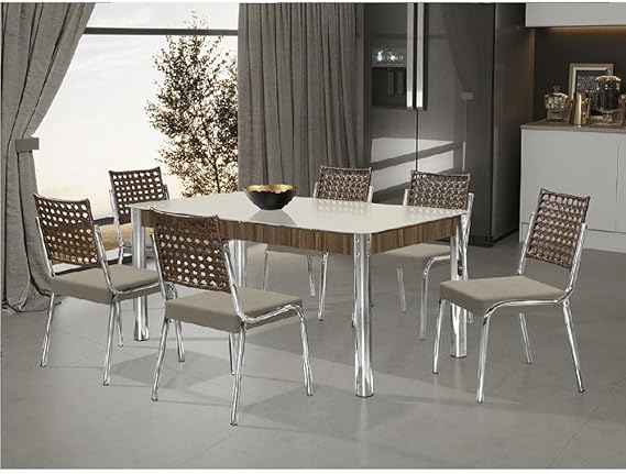 Conjunto Sala de Jantar Mesa Natani com 6 Cadeiras 5