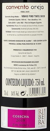 Vinho Tinto Convento Oreja Roble 3