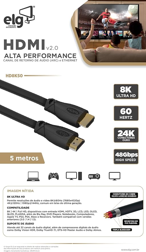 Cabo HDMI 2.1 ELG 4