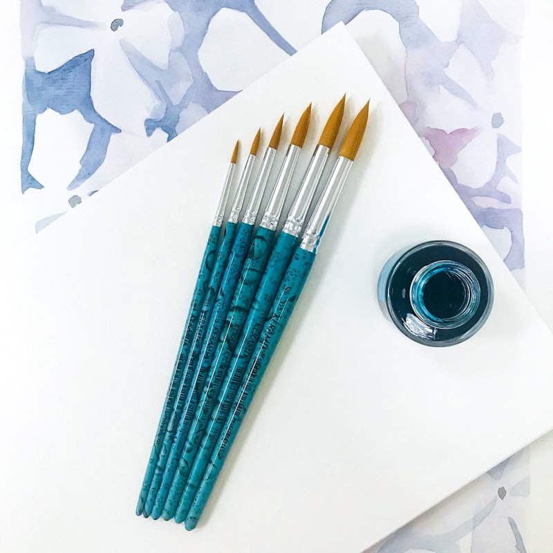 Kit Pincel Aquarela Artesanato Keramik Redondo Série 311 - 6 Unidades 2