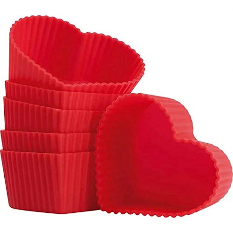 Forma Silicone Cupcake Coração com 6 Unidades 1