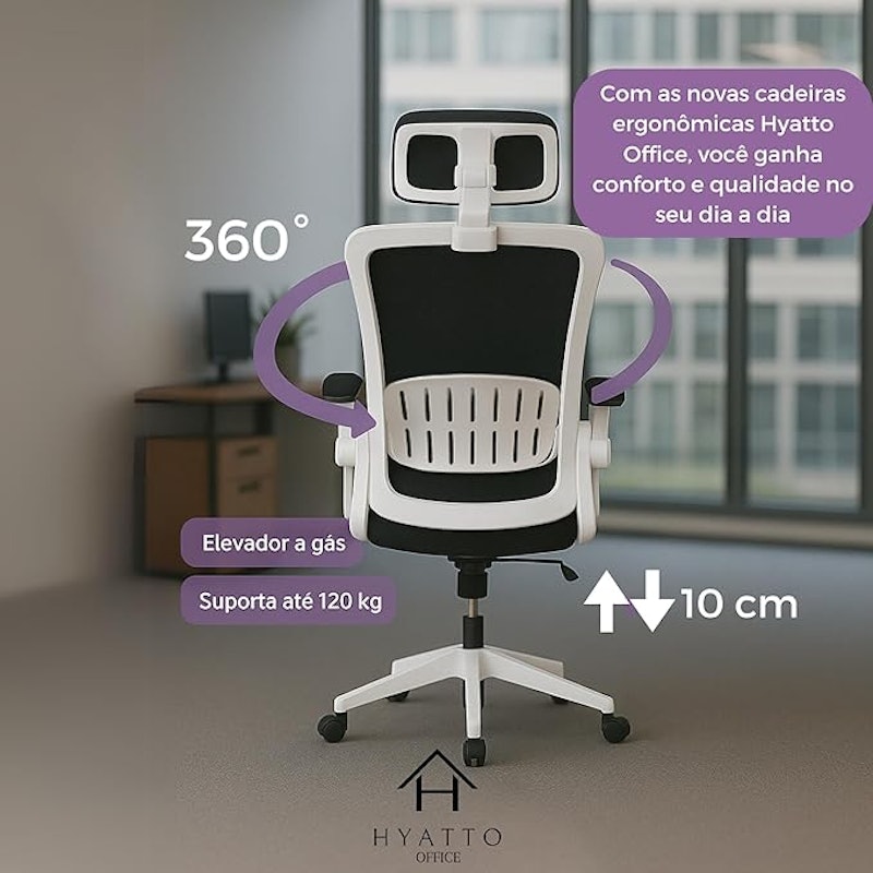 Cadeira de Escritório Ergonômica Giratória 5