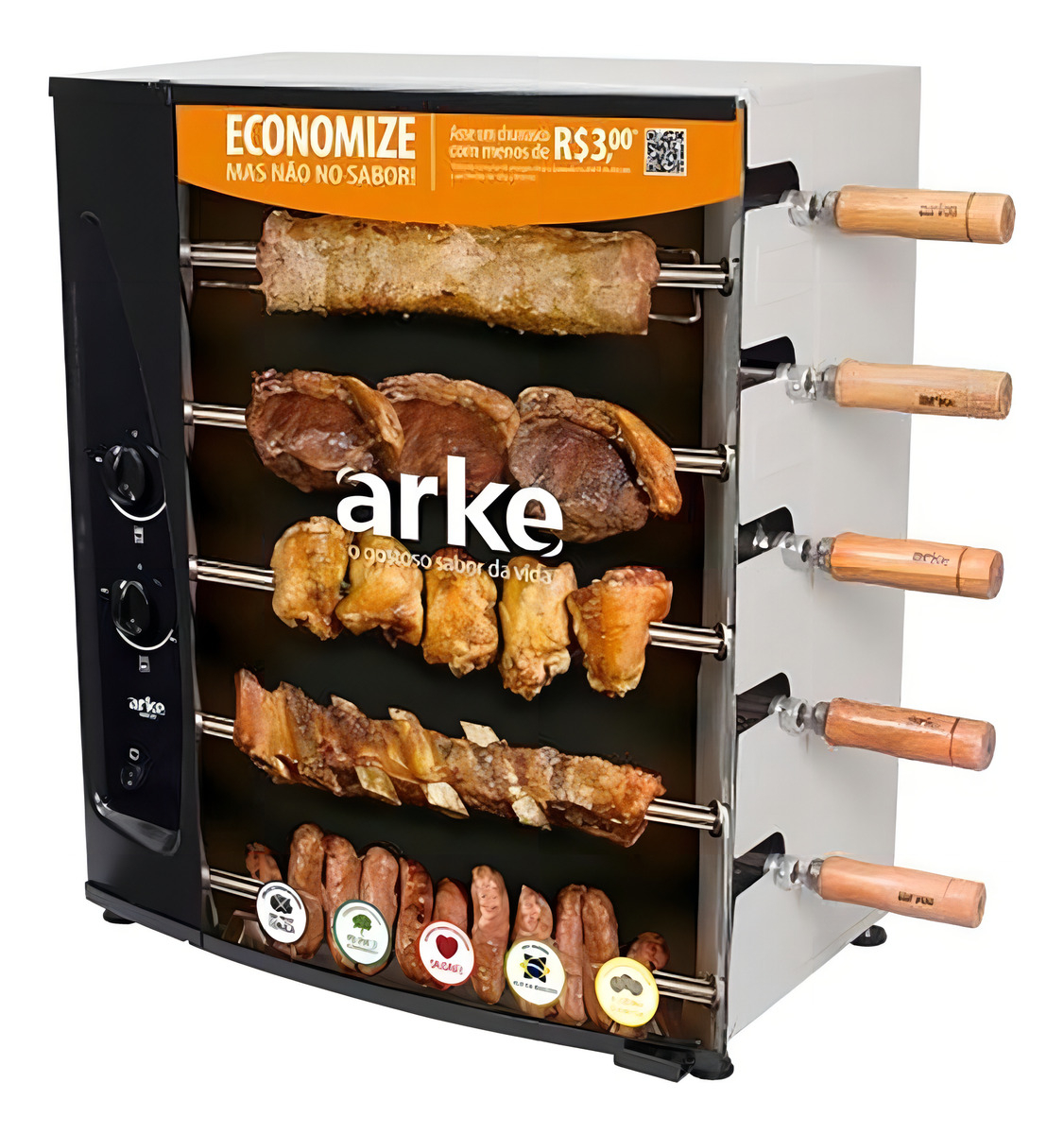 Assador a Gás Rotativo 5 Espetos Vitta Premium 3