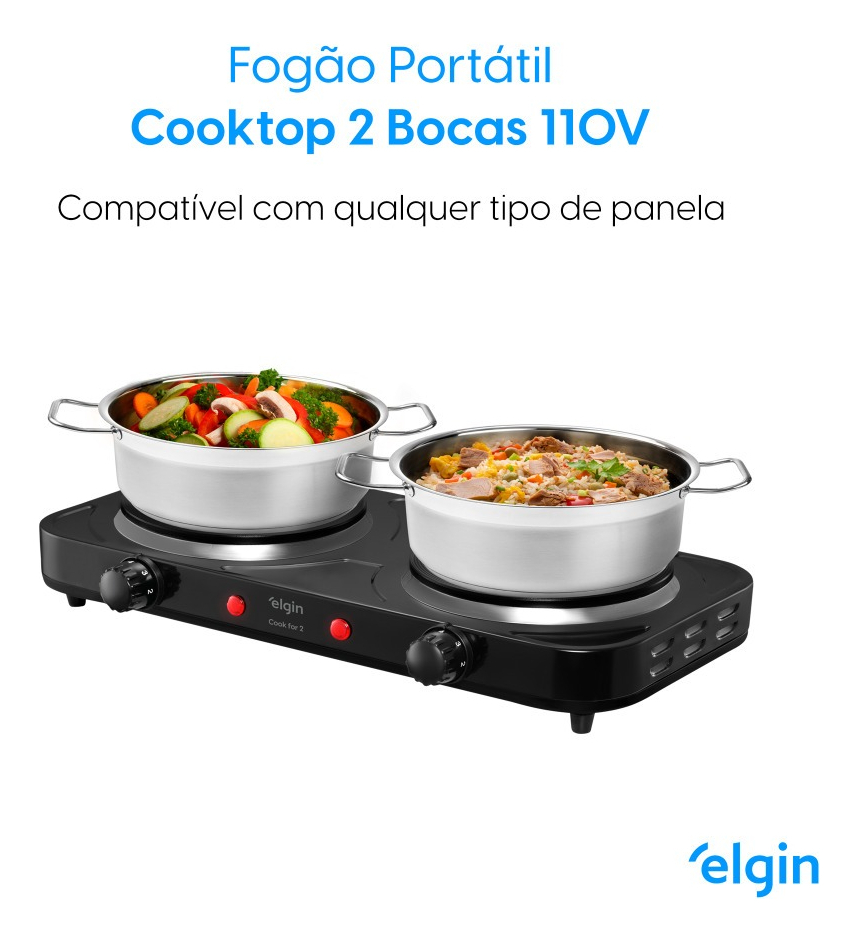 Fogão Elétrico Cooktop Portátil 2 Bocas 3