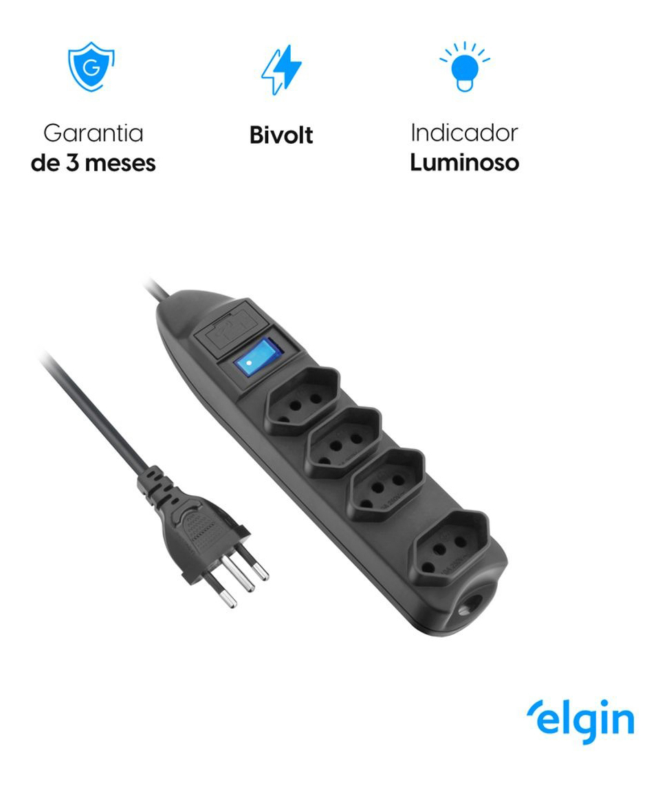 Protetor de Linha 4 Entradas Elgin 4