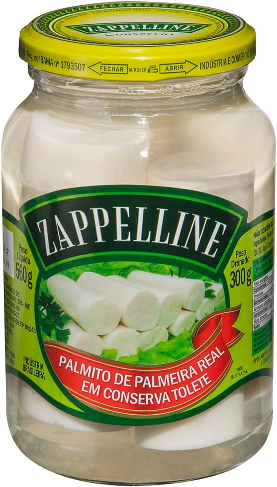 Palmito de Palmeira Real em Conserva Tolete Zappelline 1